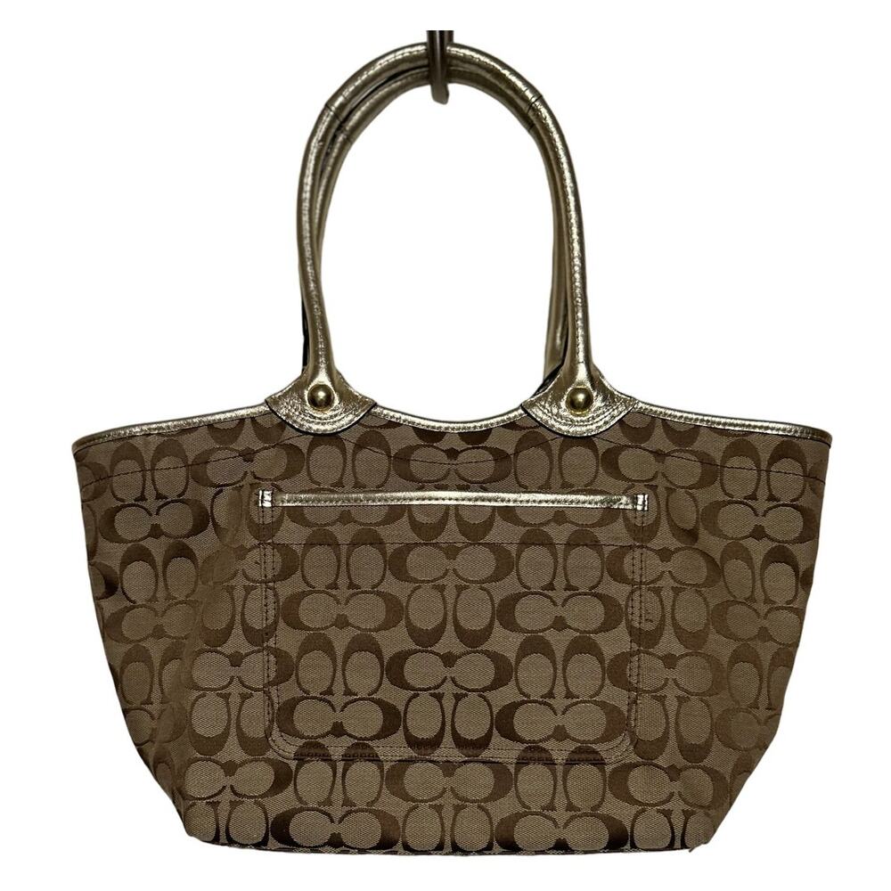 Coach‎ Signature Leather Floral Bleecker Canvas Satchel Bag F16276 - Picture 2 of 13